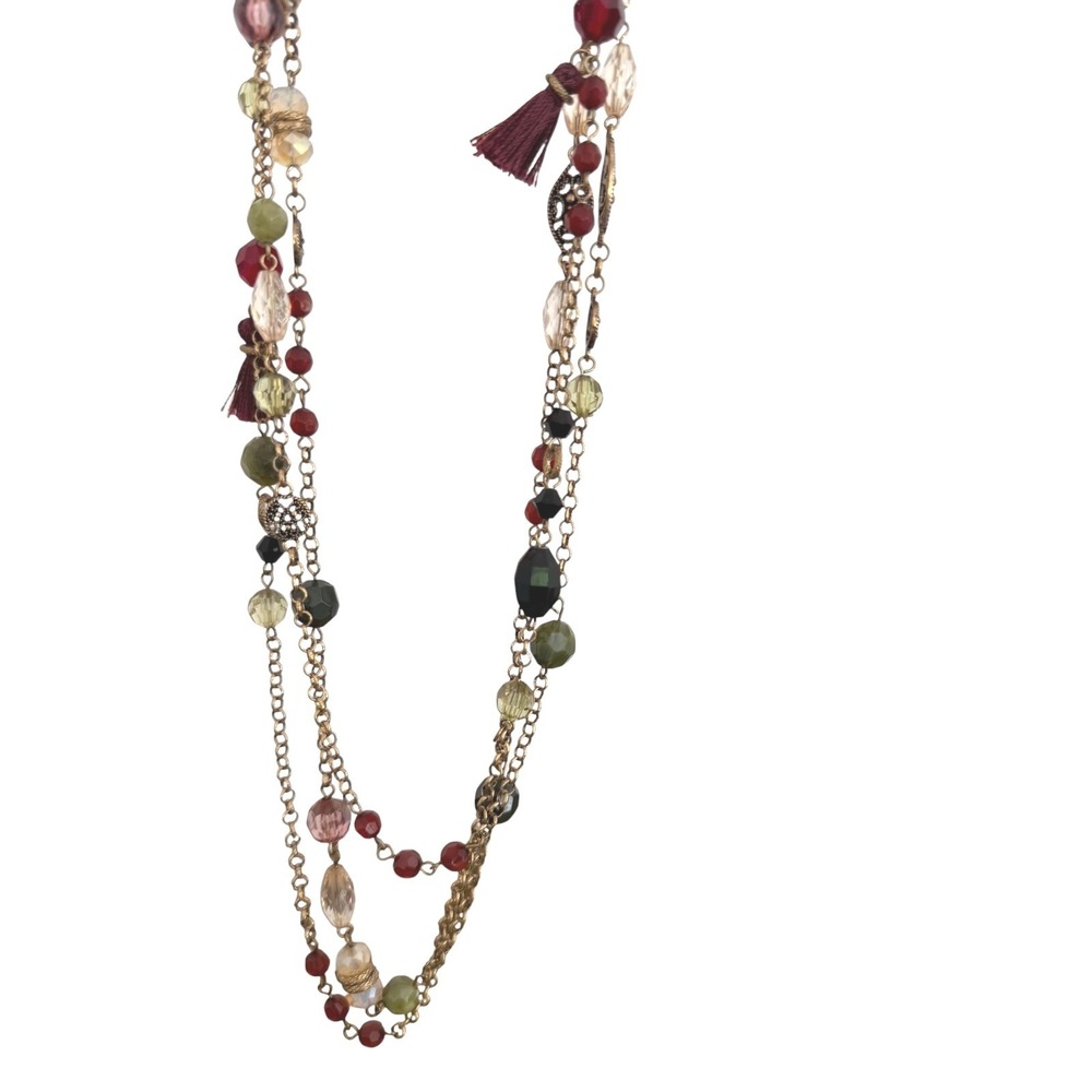 Chico's Layered Beaded Chain Necklace - Picture 2 of 2